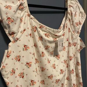 Maurices Cream Floral Sleeveless Top